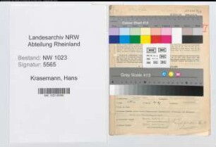 Entnazifizierung Hans Krasemann , geb. 12.05.1900 (Lehrer)