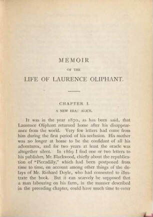 Memoir of the life of Laurence Oliphant and of Alice Oliphant, his wife : in two volumes, 2