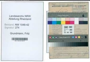 Entnazifizierung Fritz Grundmann , geb. 28.03.1909 (Schausteller)