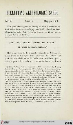 5: Nomi greci che si leggono nei manubrj di diote di terracotta