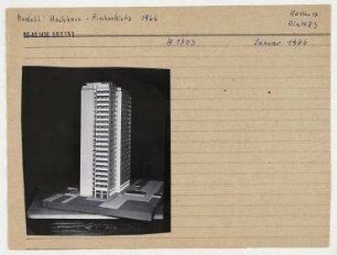 Modell: Hochhaus Fischerinsel 1966. Berlin, Mitte, Fischerinsel