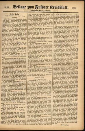 Zweite Ausgabe vom Samstag, den 05. Februar 1898.