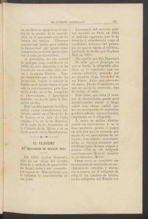 El teléfono : Un precursor de Graham Bell