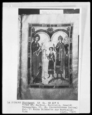 Sulpicius Severus und Pseudo Aurelianus - Vitae Sanctorum Martini, Martialis, Oswaldi — Pseudo-Aurelianus, Folio 71recto-89verso — ---, Folio 71recto-89versoBerufung des Martialis, Folio 71recto