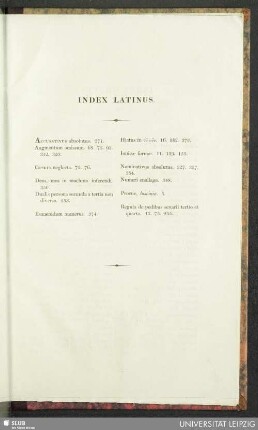 Index latinus