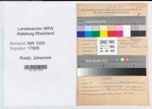 Entnazifizierung Johannes Raatz, geb. 13.10.1908 (Arbeiter)