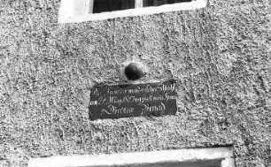 Kubschütz-Purschwitz. Ehem. Gutsmühle, Gedenktafel Schlacht vom 21.5.1813 betr.
