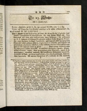 177-184, Die 23te Woche (CI - CVII)