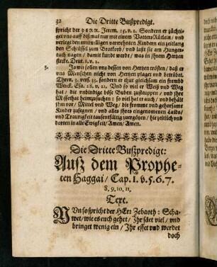 32-56, Die Dritte Bußpredigt: Auß dem Propheten Haggai