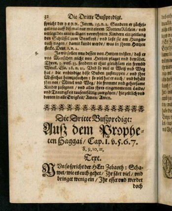 32-56, Die Dritte Bußpredigt: Auß dem Propheten Haggai
