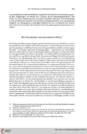 III.1 Hausdenken und dynastische Räson