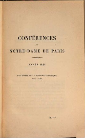 Conférences de Notre-Dame de Paris. 2, Années 1844 - 1845