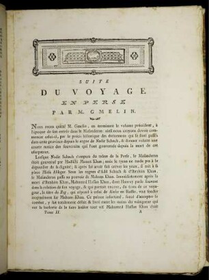 Suite Du Voyage En Perse Par M. Gmelin.