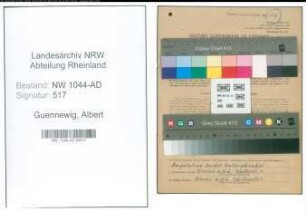 Entnazifizierung Albert Guennewig , geb. 19.08.1917 (Kaufmann)