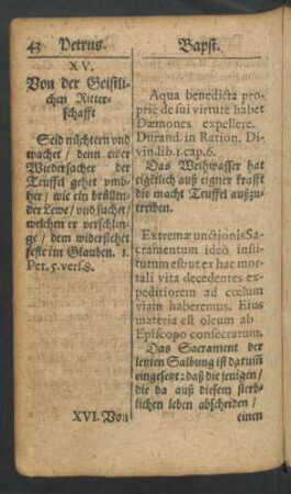 XV. Von der Geistlichen Ritterschafft