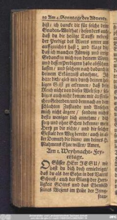Am 1. Weyhnachts-Feyertage.