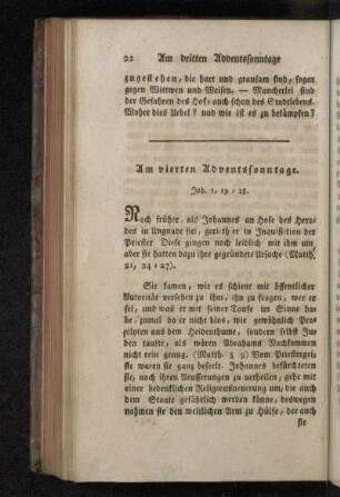 Am vierten Adventssonntage.