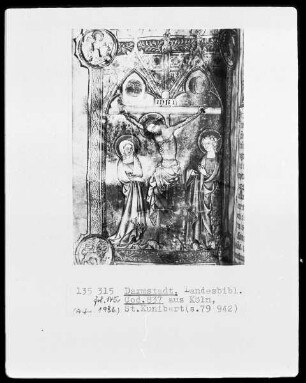 Missale — Christus am Kreuz mit Maria und Johannes, Folio 145verso