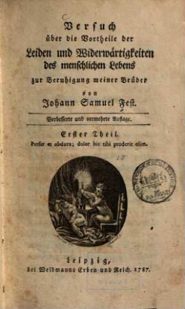 Versuch über die Vortheile der Leiden und Widerwärtigkeiten des menschlichen Lebens zur Beruhigung meiner Brüder, 1