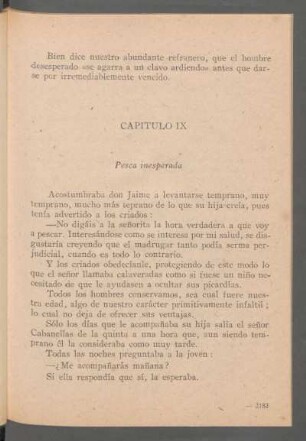 Capítulo IX - Pesca inesperada