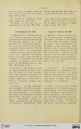 Geschäftsbericht 1906-1908 / Rapport de l'exercice 1906-1908