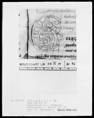 Augustinus, Sermones — Initiale E, Folio 96recto