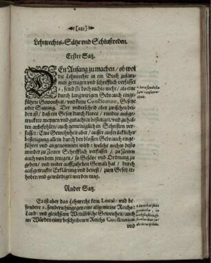 Lehnrechts-Sätze und Schlußreden