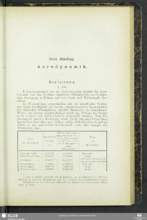 Vierte Abtheilung. Aërodynamik.