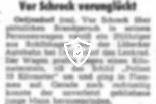 Vor Schreck verunglückt