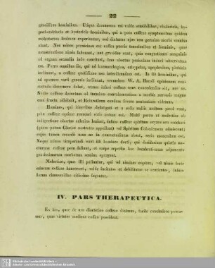 IV. Pars Therapeutica