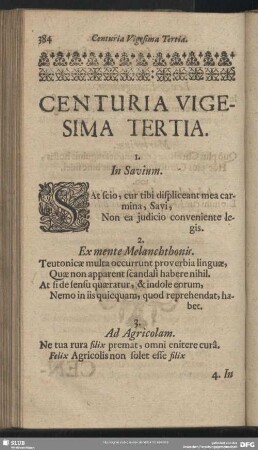 Centuria Vigesima Tertia