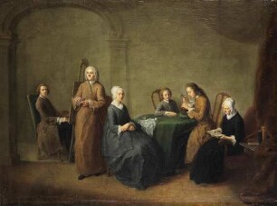 Der Künstler im Kreise seiner Familie