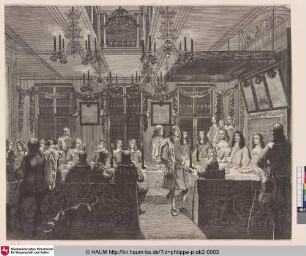 [Festbankett für Karl II. im Mauritshaus in Haag; Celebration banquet for Charles II in the Mauritshuis at The Hague]