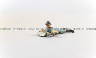 Massefigur: Französischer MG-Schütze, liegend, mit Ladegurt