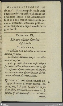 Titulus VI. De aere alieno domini dissolvendo