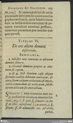 Titulus VI. De aere alieno domini dissolvendo