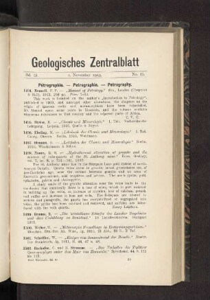 1. November 1913. No. 15.