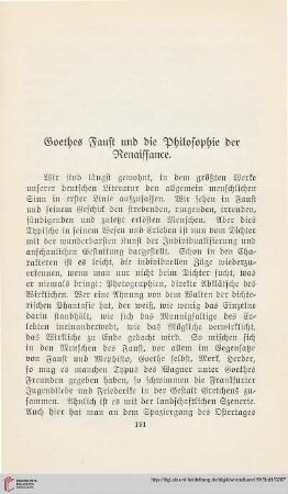 Goethes Faust und die Philosophie der Renaissance