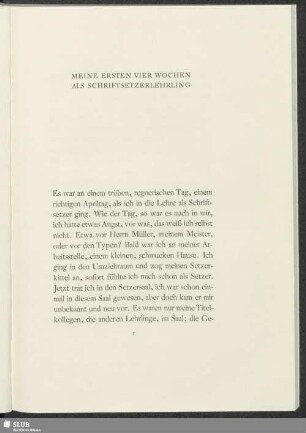 Meine Ersten Vier Wochen Als Schriftsetzerlehrling