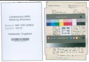 Entnazifizierung Engelbert Hollaender , geb. 08.01.1910 ()