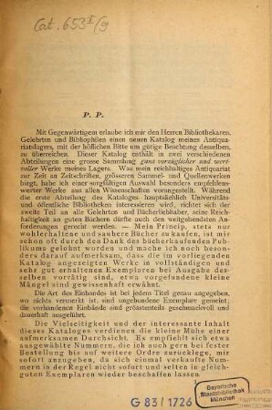 Antiquariats-Katalog ... : Adolf Weigel, Buchhandlung und Antiquariat, Leipzig. 9