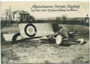 Bei Verdun abgeschossenes französisches Flugzeug