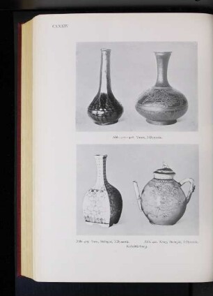 Abb. 419. Vase Steingut, I-Dynastie. Abb. 420. Krug, Steingut, I-Dynastie. Kobaltfärbung.