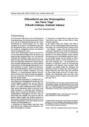 Höhenflucht aus den Weizengärten des Tarso Yéga (Tibesti-Gebirge, Zentrale Sahara)