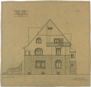 Billing, Hermann; Karlsruhe, Maximilianstr. 10 / Weberstr. 7; Doppelhaus Lang - Stober - Haushälfte Stober, Fassade Maximiliansstr. (Ansicht)