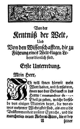 Erste Unterredung.