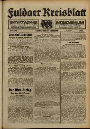 Ausgabe vom Freitag, den 27. November 1914.
