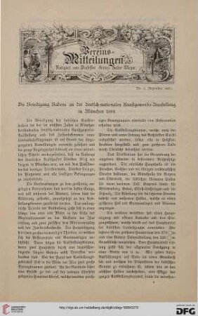 Vereinsmitteilungen Nr. 3 (Dezember 1887)