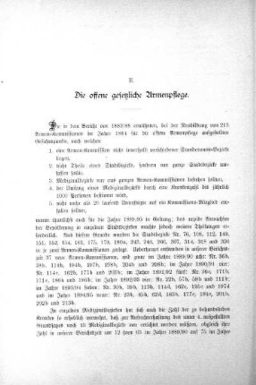II. Die offene gesetzliche Armenpflege