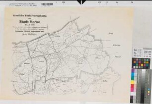 Herne (Herne) amtliche Entfernungskarte 1968 o.M. 54,5 x 75 Vervielfältigung Katasteramt Herne Regierung Arnsberg